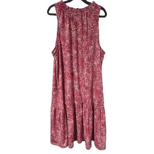 Banana Republic Womens Pebble Print Tiered Sleeveless Mini Dress Size  Large